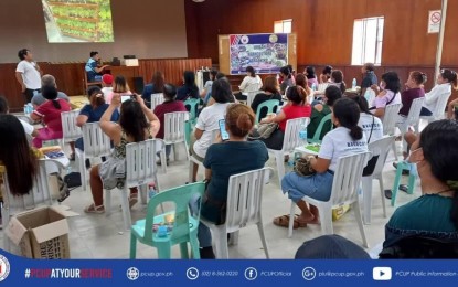 <p><strong>URBAN FARMING</strong>. Forty-four farmers from Dumaguete City, Negros Oriental attend an urban agriculture training conducted by the Presidential Commission for the Urban Poor. PCUP Undersecretary Elpidio Jordan Jr. told the participants that the training was in line with President Ferdinand R. Marcos' thrust to solve poverty. <em>(Photo courtesy of PCUP)</em></p>