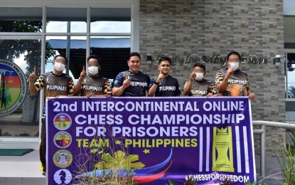 <p><strong>WINNERS.</strong> The General Santos City Jail-Male Dormitory Chess Team representing the Philippines rules the second Intercontinental Online Chess Championship for Prisoners (Men's Section) on Monday (Oct. 17, 2022). This is the second time the team joined the biggest-ever chess event among correctional facilities in the world. <em>(Photo courtesy of BJMP)</em></p>
