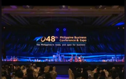 <p><strong>RESOLUTIONS</strong>. The Philippine Chamber of Commerce and Industry (PCCI) is closing the two-day Philippine Business Conference (PBC) at the Manila Hotel on Thursday (Oct. 20, 2022). The PCCI presented the 48th PBC Resolutions to President Ferdinand R. Marcos. <em>(Screenshot from PCCI Facebook livestream)</em></p>