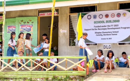 <p><strong>FINISHED</strong>. A newly-completed school building in Hitapian village in Catubig, Northern Samar. The project is funded under the Support to Barangay Development Program meant for communities that used to be influenced by the New People’s Army. <em>(Photo courtesy of Department of the Interior and Local Government Northern Samar)</em></p>