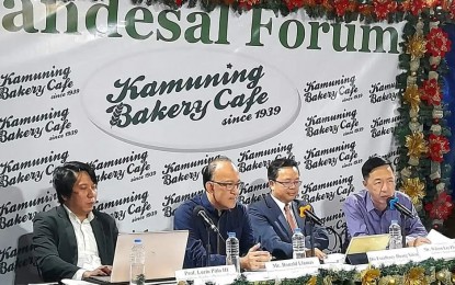 <p><strong>MORE INVESTMENTS.</strong> Chinese Ambassador to the Philippines Huang Xilian (2nd from right) speaks during the Pandesal forum at the Kamuning Bakery Cafe on Tuesday (Oct. 25, 2022). Huang said China is looking to encourage more Chinese companies to make the Philippines their “first investment destination” as it moves toward its new goal of “Chinese modernization” and boosting partnerships with neighboring countries. <em>(Photo courtesy of Kamuning Bakery Cafe)</em></p>