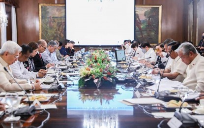<p><strong>DIGITAL GOVERNANCE</strong>. President Ferdinand R. Marcos presides over a Cabinet meeting at Malacañan Palace on Tuesday (Oct. 25, 2022). Marcos and his Cabinet discussed the government’s initiatives to automate services and plans to further relax travel restrictions in the country. <em>(Photo from the Office of the Press Secretary's official Facebook page)</em></p>