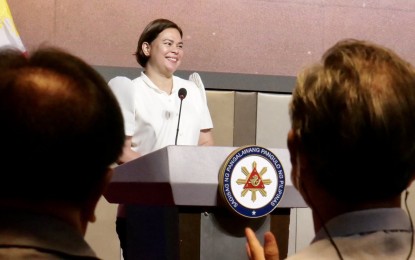 <p><strong>44 YEARS</strong>. Vice President and Education Secretary Sara Duterte greets members of the Jesus is Lord Church as they celebrate their 44th anniversary on Wednesday (Oct. 26, 2022). Duterte said she was barely five months old when Brother Eddie Villanueva established the JIL church. <em>(Photo courtesy: Office of the Vice President)</em></p>