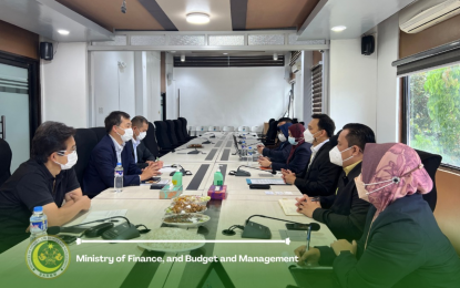 <p><strong>FINANCIAL MATTERS.</strong> Bangsamoro Autonomous Region in Muslim Mindanao (BARMM) finance officials (right), led by Minister Ubaida Pacasem, and JICA officials (left) headed by new JICA representative to BARMM Ide Soichiro meet Tuesday (Oct. 25, 2022) to reaffirm their commitment to continue the partnership to enhance BARMM’s fiscal management. The Japanese government has been providing various types of assistance to BARMM since its formation in 2019. <em>(Photo courtesy of MBFM-BARMM)</em></p>