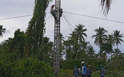 <p><strong>POWER RESTORED.</strong> Electricity has been restored in the Zamboanga Peninsula, Misamis Occidental and parts of Lanao del Norte as the National Grid Corp. of the Philippines (NGCP) energized the Baloi-Aurora 138-kiloVolt line on Wednesday (Oct. 26, 2022). The NGCP erected an Emergency Restoration System to restore the affected line in Kauswagan, Lanao del Norte<em>. (Photo courtesy of NGCP)</em></p>