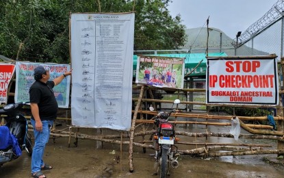 <p><strong>NO ENTRY.</strong> A barricade blocks the entrance to the Casecnan Dam intake weir facility in Barangay Pelaway, Alfonso Castañeda, Nueva Vizcaya in this undated photo. After decades of resistance, the Bugkalot tribe finally allowed the National Irrigation Administration to check on the integrity of the dam, which the Indigenous Peoples group said stands on its ancestral domain. <em>(Courtesy of PIA)</em></p>