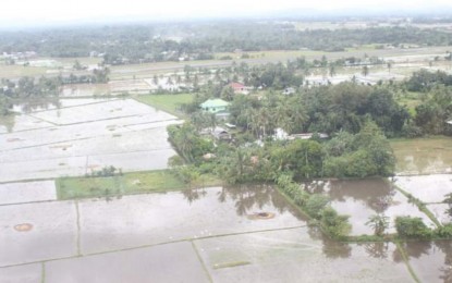 <p>An aerial view of the flooded rice fields in Antique in the aftermath of Severe Tropical Storm Paeng. <em>(PNA file photo) </em></p>