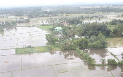 <p><strong>INUNDATED</strong>. An aerial view of the flooded rice fields in Antique in the aftermath of Severe Tropical Storm Paeng during a survey conducted by the Regional Disaster Risk Reduction and Management Council on Oct. 30, 2022. The Department of Agriculture-Western Visayas has reported an estimated damage of PHP362.93 million to crops in five provinces as of Nov. 1. <em>(Photo courtesy of Philippine Information Agency-6)</em></p>