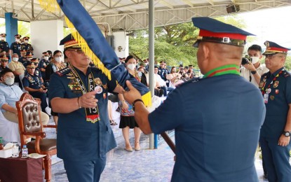 <p><strong>NEW PRO-13 DIRECTOR. </strong><span class="s1">PNP chief Gen. Rodolfo Azurin Jr. (left) leads the installation of the new director of the Police Regional Office in the Caraga Region (PRO-13) in a turnover ceremony on Wednesday (Nov. 2) at the Camp Col. Rafael C. Rodriguez in Barangay Libertad, Butuan City. Brig. Gen. Pablo Labra II (right) was installed as the new director of PRO-13 replacing Brig. Gen. Romeo Caramat Jr. (center) after rendering two years and 42 days of service in the region. </span><em>(Photo courtesy of PRO-13 Information Office)</em></p>
<p> </p>
<p> </p>
