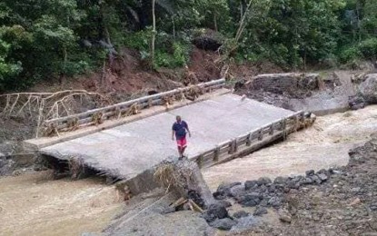 <p><strong>COLLAPSED BRIDGE.</strong> The bridge in Barangay Pamucutan, Zamboanga City, collapsed at the height of the recent onslaught of Severe Tropical Storm Paeng. City Engr. Christopher Navarro reported Friday (Nov. 4, 2022) the bridge incurred the biggest damage due to flooding. <em>(Photo courtesy of City Hall PIO)</em></p>
