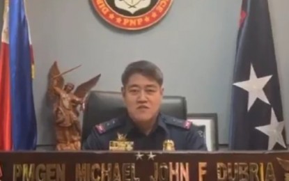 <p>PNP chief of the directorial staff Maj. Gen. Michael John Dubria<em> (Screengrab from Facebook live video)</em></p>