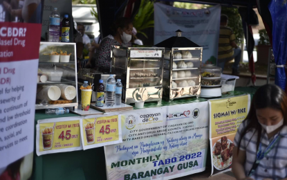 <p><strong>BIZ DEALS.</strong> One of the food stalls set up in front of the Cagayan de Oro City Hall as organized by the Community-Based Drug Rehabilitation Program of barangays. To further boost the opening of local businesses, the city government on Monday (Nov. 7, 2022) passed an ordinance giving a 20 percent discount to all taxpayers when they pay their obligation in full before Jan. 1, 2023. <em>(Photo courtesy of Cagayan de Oro CIO)</em></p>