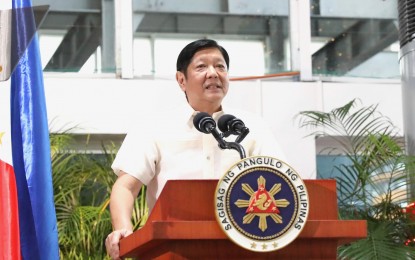 <p><strong>ASEAN SUMMITS TRIP.</strong> President Ferdinand R. Marcos Jr. delivers speech before leaving for Cambodia to attend the 40th and 41st ASEAN Summits and Related Summits in Phnom Penh at the NAIA in Pasay City on Wednesday (Nov. 9, 2022). Marcos said his participation in the ASEAN Summits will “promote and protect Philippine interests in ASEAN.” <em>(Photo by Yancy Lim /Robinson Niñal Jr.)</em></p>