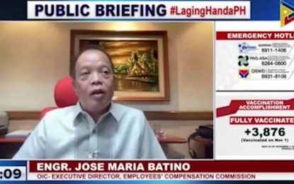 <p>Employees' Compensation Commission (ECC) OIC-executive director Jose Maria Batino <em>(Screengrab from PTV)</em></p>