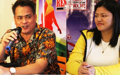 <p><strong>MORE TOURNEYS.</strong> Pilipinas Sambo Federation, Inc. (PSFI) President Paolo Tancontian (left) and daughter Sydney grace the Tabloids Organization in Philippine Sports (TOPS) Forum at Berouz Persian Cuisine in Quezon City on Thursday (Nov. 10, 2022). PSFI will hold more tournaments next year to discover more talents. <em>(PNA photo by Jesus Escaros Jr.)</em></p>