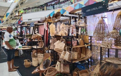 <p><strong>BUY LOCAL</strong>. Some of the local products in Leyte during a trade fair at Robinsons North Tacloban in this Nov. 10, 2022 photo. The Department of Trade and Industry is eyeing PHP2 million in sales from a week-long pre-Christmas trade fair. <em>(PNA photo by Sarwell Meniano)</em></p>