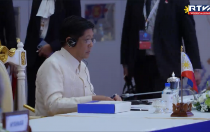 <p>Pres. Ferdinand R. Marcos Jr. at the ASEAN Summit in Phnom Penh, Cambodia <em>(Screenshot from Radio Television Malacañang)</em></p>