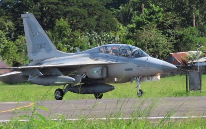 <p>An FA-50PH aircraft in the ongoing "DAGIT-PA" exercises in Palawan <em>(Photo courtesy of Wescom)</em></p>
