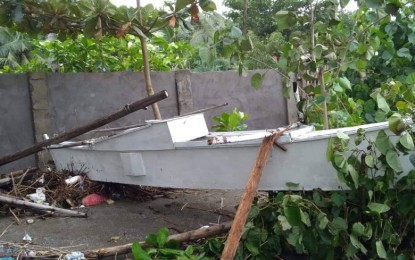<p><strong>DAMAGED</strong>. A fishing boat damaged by Severe Tropical Storm Paeng in the province of Antique last October. Richard Cordero, Bureau of Fisheries and Aquatic Resources head in Antique, said in an interview Friday (Nov. 11, 2022) they will provide repair materials to affected fisherfolk. <em>(Photo courtesy of BFAR Antique)</em></p>