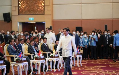 <p><strong>ASEAN SUMMIT.</strong> President Ferdinand R. Marcos Jr. attends the closing ceremony of the 40th and 41st Association of Southeast Asian Nations (ASEAN) Summit and Related Summits in Phnom Penh, Cambodia on Sunday (Nov. 13, 2022). Marcos said the need for Code of Conduct in the South China Sea is becoming “more urgent.” <em>(Photo courtesy of Bongbong Marcos Facebook page)</em></p>