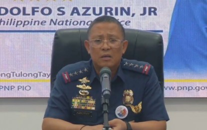 <p>PNP chief Gen. Rodolfo Azurin Jr. <em>(Screengrab from PNP Facebook live video)</em></p>