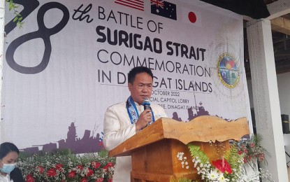 <p><strong>SUPPORT</strong>. RDC-13 chair and Dinagat Island Governor Nilo Demerey Jr. expresses full support on Friday (Nov. 18, 2022) to a legislative proposal to include municipal waters as a factor in the distribution of the National Tax Allocation for the local government units. On Nov. 14, Agusan del Norte 2nd District Representative Dale Corvera filed House Bill No. 6102 that seeks to amend Sec. 285 of the Local Government Code of 1991, which will include the municipal waters to the NTA.<em> (PNA file photo by Alexander Lopez)</em></p>