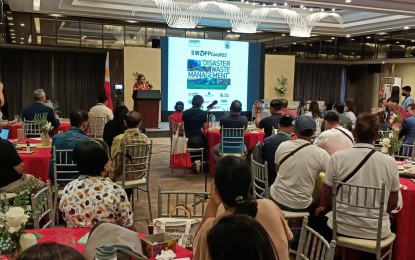 <p><strong>SOLID WASTE MANAGEMENT.</strong> Senator Cynthia Villar discusses the significant advantages of composting in terms of managing solid wastes during the Solid Waste Management of the Philippines Conference 2022 on Thursday (Nov. 17, 2022). Iloilo City, which hosted the event, has been in the forefront in waste management strategies to help reduce solid waste. <em>(PNA photo by Perla G. Lena)</em></p>