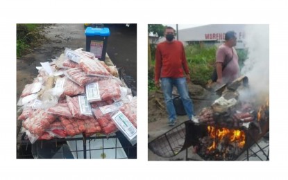 <p><strong>BURNED.</strong> Some 76 kilos of banned pork products from Iloilo City pulled out from a supermarket in Bacolod City are destroyed by veterinary inspectors on Friday (Nov. 18, 2022). The province of Negros Occidental and Bacolod City prohibit the entry pigs and pork products from areas in Panay Island as a measure against the African swine fever. <em>(Courtesy of Bacolod City-PIO)</em></p>