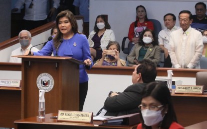 <p><strong>CONFIRMED.</strong> Department of Public Works and Highways Secretary Manuel Bonoan (standing, right) faces the Commission on Appointments at the Senate in Pasay City on Tuesday (Nov. 22, 2022). The body approved his appointment without objections. <em>(PNA photo by Avito C. Dalan)</em></p>