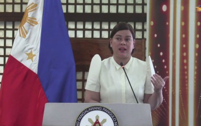<p><strong>SAFE SPACES FOR CHILDREN:</strong> Vice President and Education Secretary Sara Duterte delivers her message during the celebration of National Children's Day on Thursday (Nov. 24, 2022). Duterte assured that the Department of Education is intensifying its efforts to ensure safe spaces for children against abuse and exploitation across the country.<em> (Screengrab)</em><br /><br /></p>