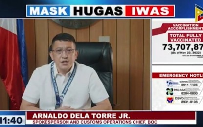 <p>BOC spokesperson Arnaldo dela Torre Jr. <em>(Screengrab from PTV)</em></p>