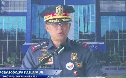 <p>PNP chief Gen. Rodolfo Azurin Jr. <em>(Screengrab from PNP Facebook live video)</em></p>