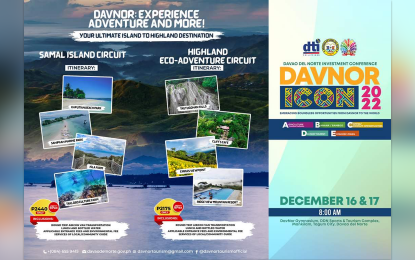 <p><strong>INVESTMENT FORUM.</strong> The provincial government of Davao del Norte and the Department of Trade and Industry-Davao del Norte will hold the first Davao del Norte Investment Conference on Dec. 16-17, 2022 in Tagum City. The forum aims to showcase the province's potentials for agriculture, agro-industry, manufacturing and processing.<em> (Photo from DavNor Tourism)</em></p>