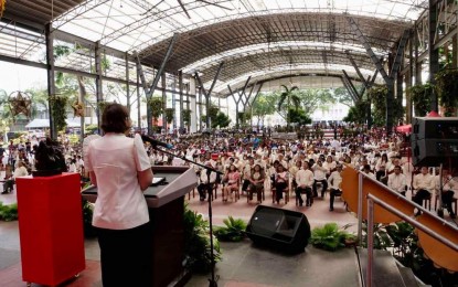 <p><strong>441ST ANNIVERSARY</strong>. Vice President Sara Duterte joins the celebration of the 441st founding anniversary of Batangas province on Thursday (Dec. 8, 2022). Duterte lauded the province's leaders for their strategies to boost its tourism and economy. <em>(Office of the Vice President)</em></p>