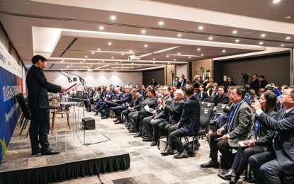 <p><strong>BUSINESS SUMMIT.</strong> President Ferdinand R. Marcos Jr. (left) delivers his closing remarks at the 10th Association of Southeast Asian Nations - European Union (ASEAN-EU) Business Summit at the Sofitel Brussels Europe on Tuesday (Dec. 13, 2022). In his speech, he assured the EU that the ASEAN continues to recognize its "historical importance" as its trade and investment partner. <em>(Photo courtesy of the Office of the Press Secretary)</em></p>