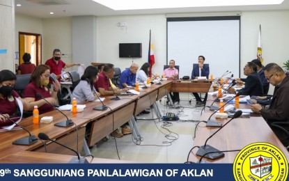 <p>MENSTRUATION PRIVILEGE. The Sangguniang Panlalawigan of Aklan deliberates on the Menstruation Day Work-From-Home Privilege Ordinance of the municipality of Aklan that was declared and operative during its regular session on Dec. 12, 2022. Tangalan Vice Mayor Gene Fuentes, the author of the ordinance, said that it was the first ordinance of its kind in the province. <em>(Photo courtesy of Aklan Sangguniang Panlalawigan FB page)</em></p>