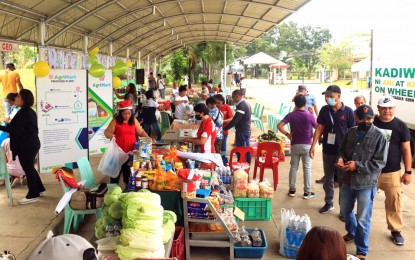 <p><strong>SUPPORT TO FARMERS.</strong> The 15-day 'Kadiwa ng Pasko' formally opens on Friday (Dec. 16, 2022) at the City Hall grounds in Butuan City. The activity will also roll out in the different areas in the Caraga Region, where consumers can buy affordable vegetables, fruits, and other agricultural products. <em>(Photo courtesy of DA-13 Information Office)</em></p>