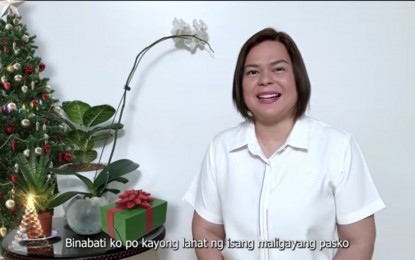<p><strong>MEANINGFUL CHRISTMAS</strong>. Vice President Sara Duterte posts Christmas and New Year greetings for Filipinos on Facebook on Friday (Dec. 16, 2022). She hopes Filipinos will have a "meaningful" celebration of Christmas. <em>(Screengrab)</em></p>