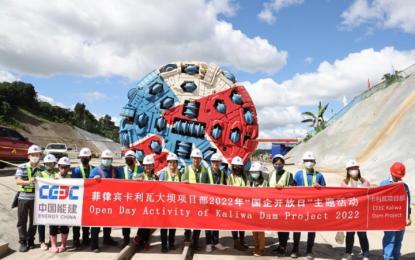 <p><strong>SAMPAGUITA TBM.</strong> The China Energy Engineering Corporation (CEEC) holds an open-day activity as the first hard-rock tunnel boring machine (TBM) begins tunneling operations for the Kaliwa Dam project in Teresa, Rizal on Dec. 7, 2022. With a diameter of 4.8 meters and length of 372 meters, the TBM has been named after the Philippines’ national flower sampaguita. <em>(Photo courtesy of CEEC)</em></p>