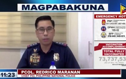 <p>PNP public information chief Col. Redrico Maranan <em>(Screengrab from Laging Handa briefing)</em></p>