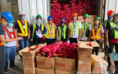 <p>Smuggled onions <em>(Photo courtesy of BOC Port of Subic)</em></p>