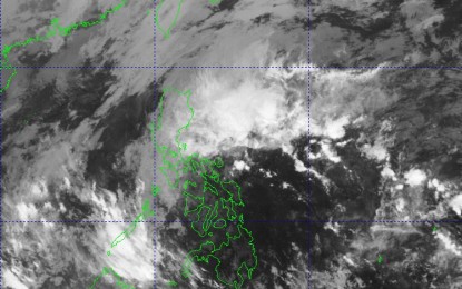 <p><strong>POOR WEATHER</strong>. A satellite image captured on Thursday morning (Dec. 29, 2022) by the Philippine Atmospheric, Geophysical and Astronomical Services Administration (PAGASA). As of early Thursday, the low pressure area was estimated 100 kilometers southeast of Guiuan, Eastern Samar. <em>(PAGASA image)</em></p>