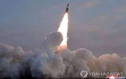 <p>This undated file photo released by the Korean Central News Agency shows a North Korean missile launch. <em>(Yonhap) </em></p>