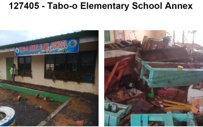 <p><strong>DAMAGED SCHOOLS</strong>. The Department of Education (DepEd) shows the situation of flood-hit schools in Tabo-o Elementary School in Misamis Occidental in this undated photo. The DepEd said 42 schools were reported to have sustained damage from heavy rains and flooding due to shear line and low pressure area. <em>(Photo courtesy of DepEd)</em></p>