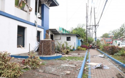 <p><strong>DAMAGED.</strong> The explosion incident at the compound of the Iloilo City Police Office (ICPO) damaged the Regional Explosives and Ordnance Division and Canine Unit (RECU 6) building. Police Regional Office 6 (PRO6) director B/Gen. Leo M. Francisco wanted a thorough investigation of the incident. <em>(PNA photo courtesy of PRO6)</em></p>