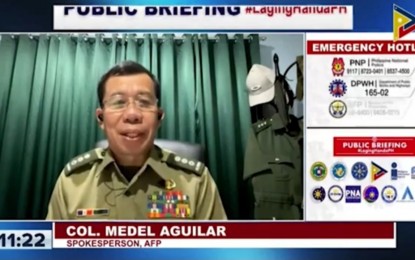 <p>AFP spokesperson Col. Medel Aguilar<em> (Screengrab from Laging Handa briefing)</em></p>