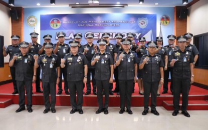 <p><strong>DRUG TEST.</strong> Top officials of the Bureau of Jail Management and Penology undergo a surprise drug test at its national headquarters in Quezon City on Monday (Jan. 9, 2023). A total of 467 jail officers and officials tested negative for illegal drugs.<em> (Photo courtesy of BJMP)</em></p>