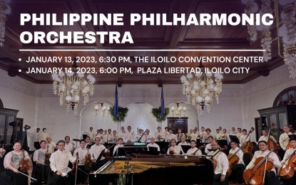 <p><strong>NIGHT OF MUSIC</strong>. The Philippine Philharmonic Orchestra (PPO) will have a three-leg concert in Iloilo and Guimaras on Jan. 11, 13 and 14. The concert is free and open to the public, Gabriel Felix Umadhay, co-chairperson of the Iloilo Dinagyang Festival, said on Tuesday (Jan. 10, 2023).<em> (Photo courtesy of Iloilo City government)</em></p>