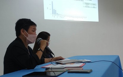 <p><strong>ON ALERT</strong>. Dr. Marigold Calsas, head of the City Health Office-City Epidemiology and Surveillance Unit (CHO-CESU), says they remain on alert for Covid-19 amid the low recorded cases in the city. From Jan. 1 to date, the city has only 13 cases, she said in a press conference on Wednesday (Jan. 11, 2023). <em>(PNA photo by Perla G. Lena) </em></p>