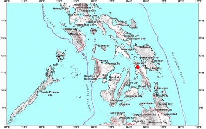 <p><strong>QUAKE.</strong> The map showing the epicenter of magnitude 5. 1 earthquake in Leyte, Leyte. The incident on the night of January 15 has injured six residents. <em>(Phivolcs image)</em> </p>